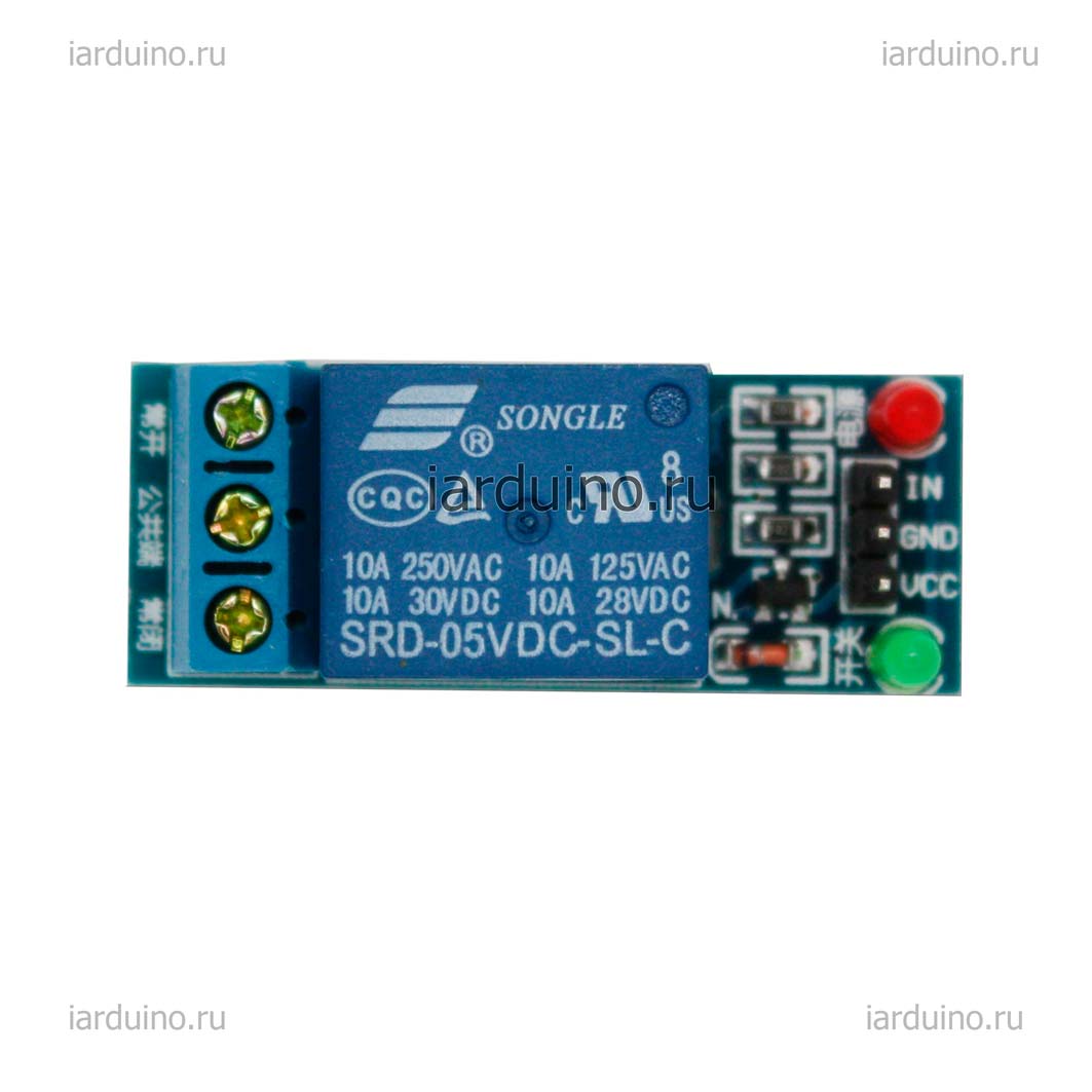  Реле электромеханическое ДО 250V 10 А.  1- канал 5V для Arduino ардуино