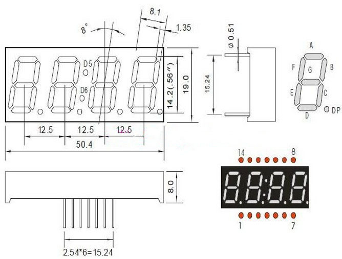 4 разрядный 7-сегментный индикатор для Arduino ардуино