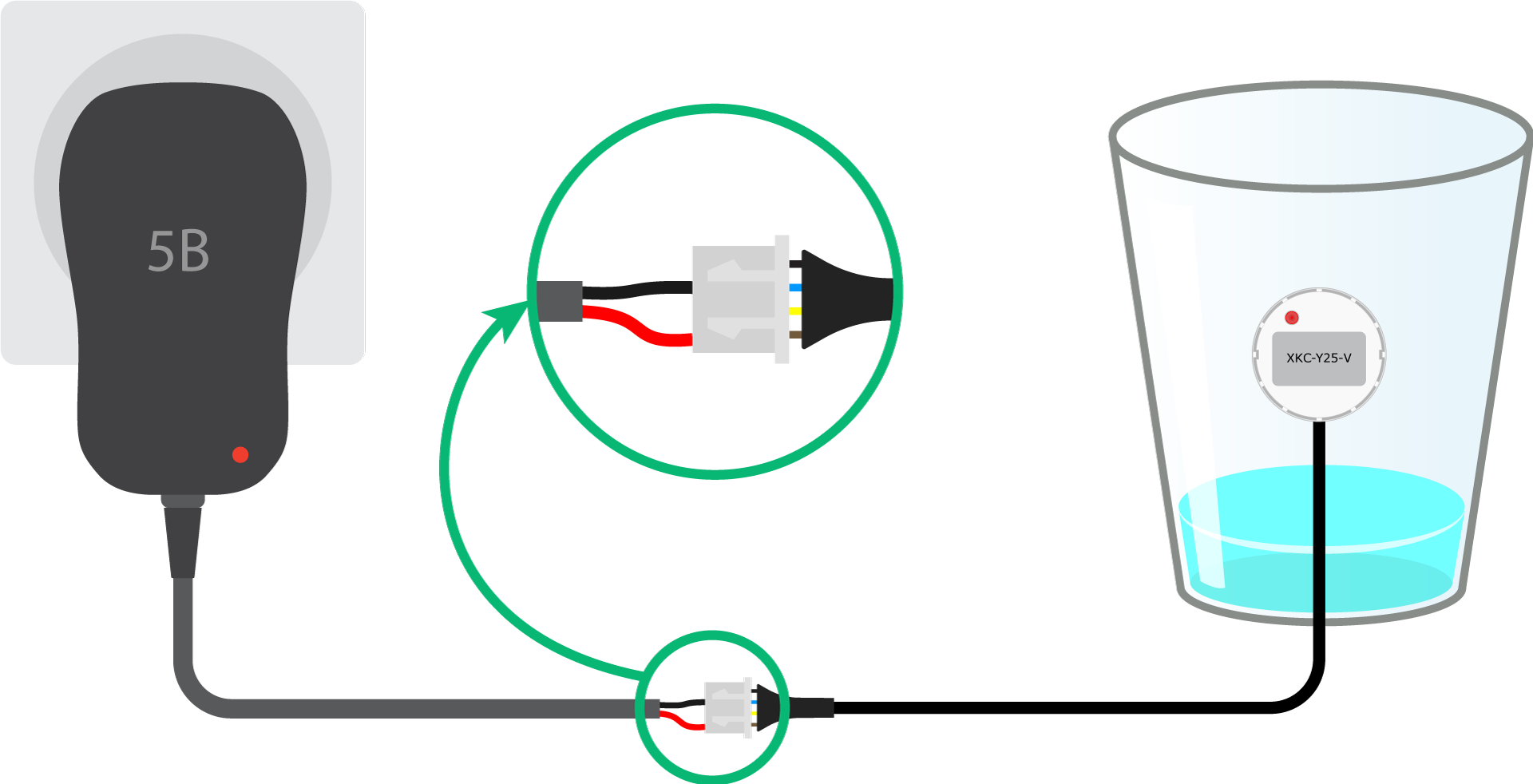 Sensor Liquid Level Contactless XKC-Y25-V Example 1