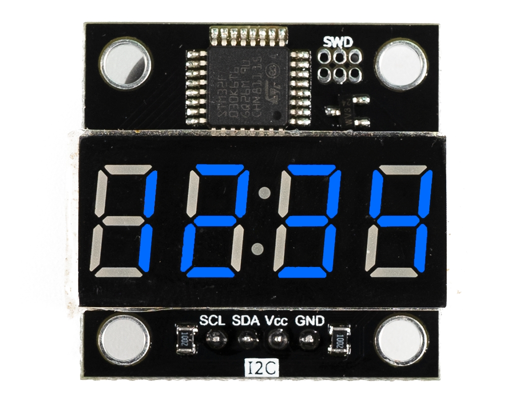  Четырехразрядный индикатор LED, синий, FLASH-I2C (Trema-модуль)  для Arduino ардуино