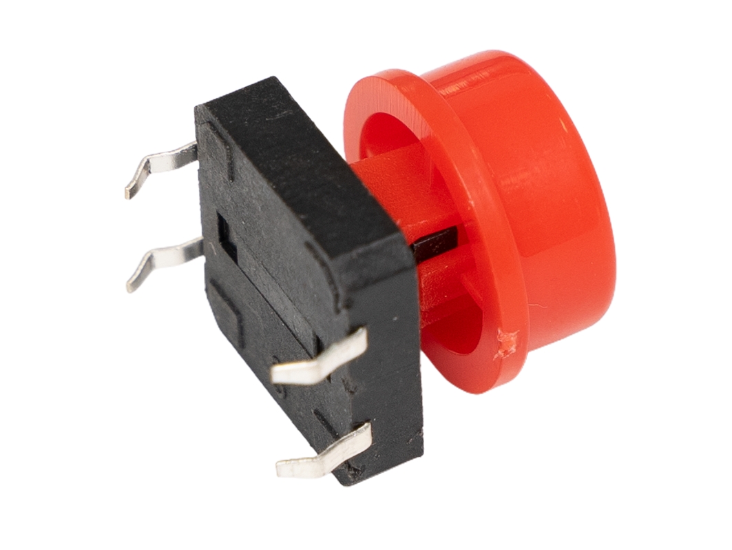  Кнопка тактовая с колпачком (Красная) для Arduino ардуино