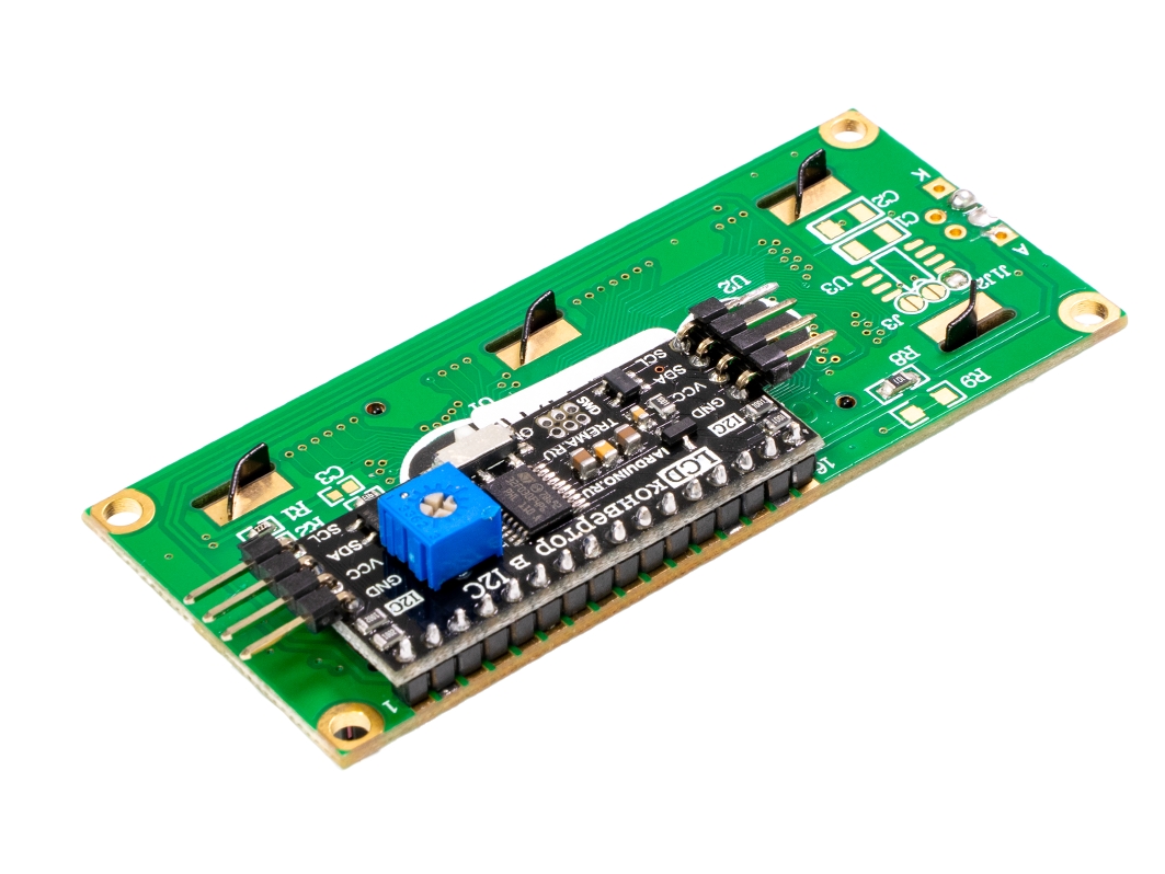  Символьный дисплей LCD1602 I²C (Зелёная подсветка) для Arduino ардуино