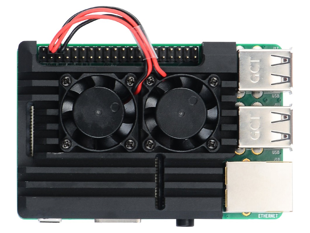 Корпус алюминиевый с двумя вентиляторами для Raspberry Pi 4 (Armor Case) для Arduino ардуино