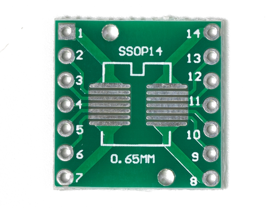  Макетная плата-переходник SOP 4-14 1.27мм, SSOP 4-14 0.65мм в 2.54мм для Arduino ардуино