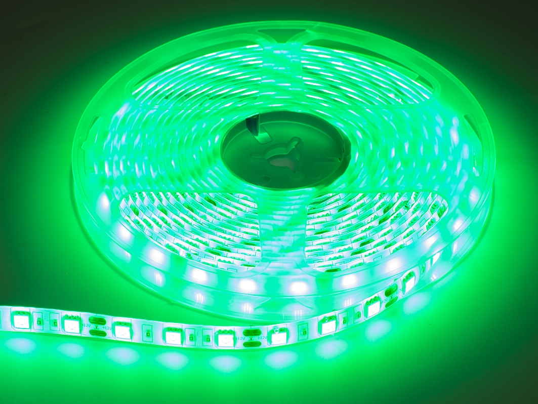  Светодиодная лента (Зелёная, 5 м, 300 светодиодов) для Arduino ардуино