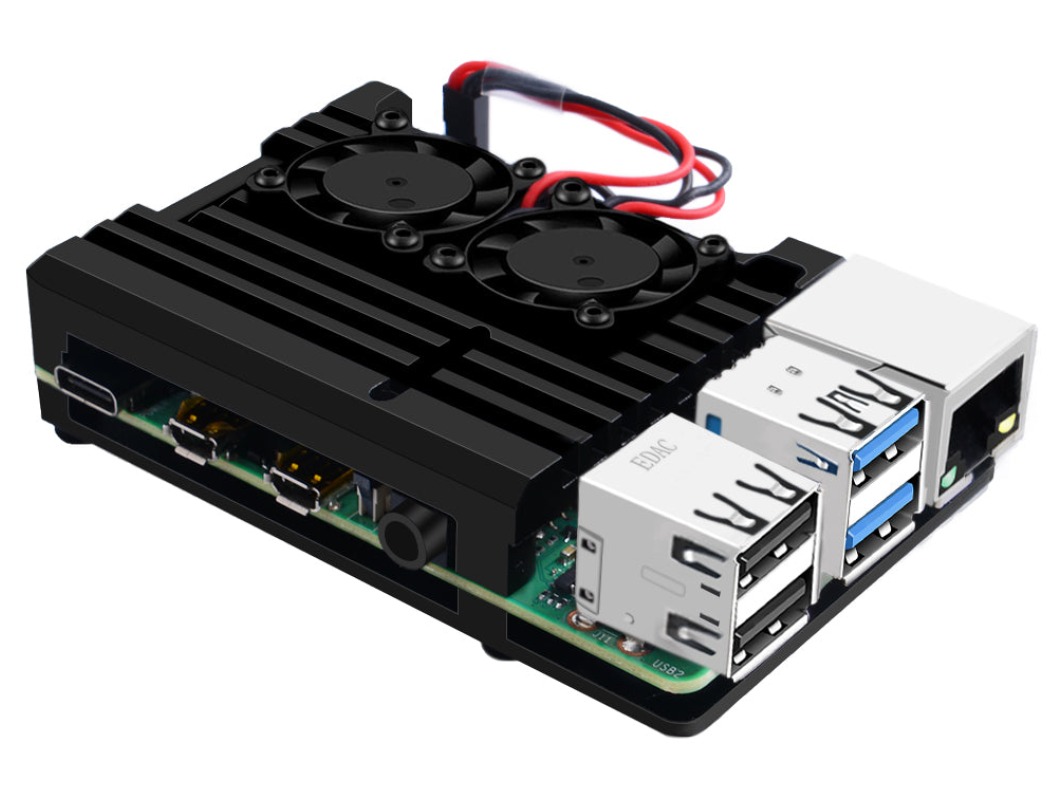 Корпус алюминиевый с двумя вентиляторами для Raspberry Pi 4 (Armor Case) для Arduino ардуино