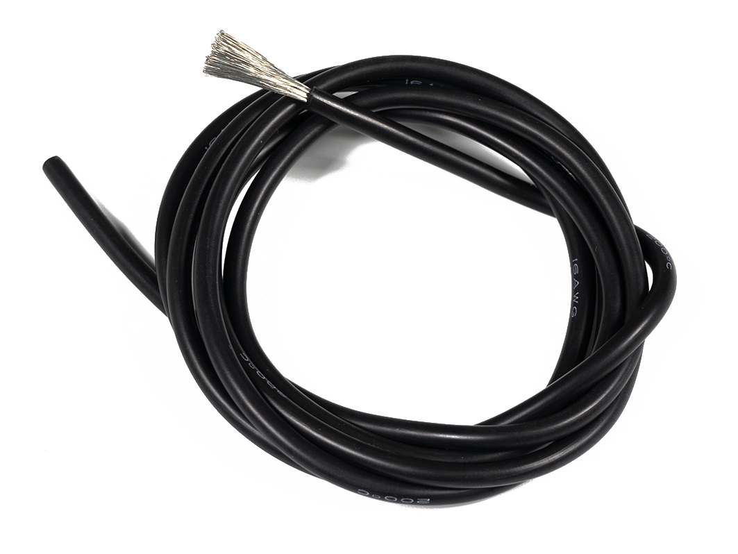  Мягкий силиконовый провод 16AWG, черный, 1 метр для Arduino ардуино