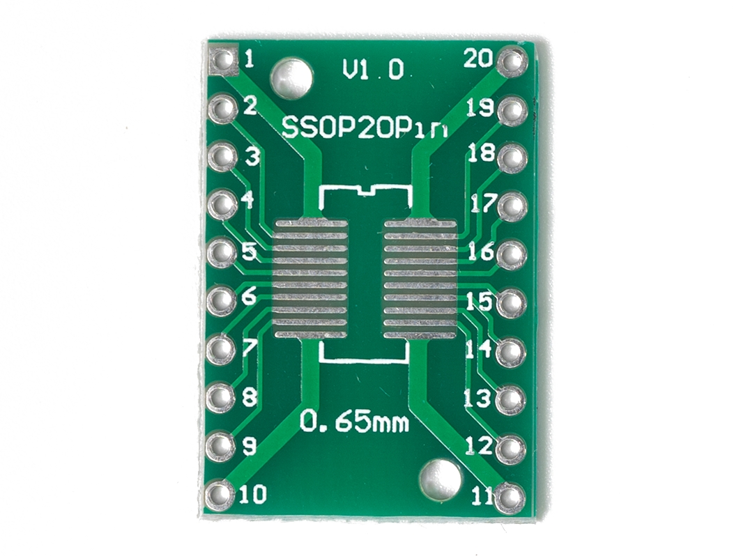  Макетная плата-переходник SOP 4-20 1.27мм, SSOP 4-20 0.65мм в 2.54мм для Arduino ардуино