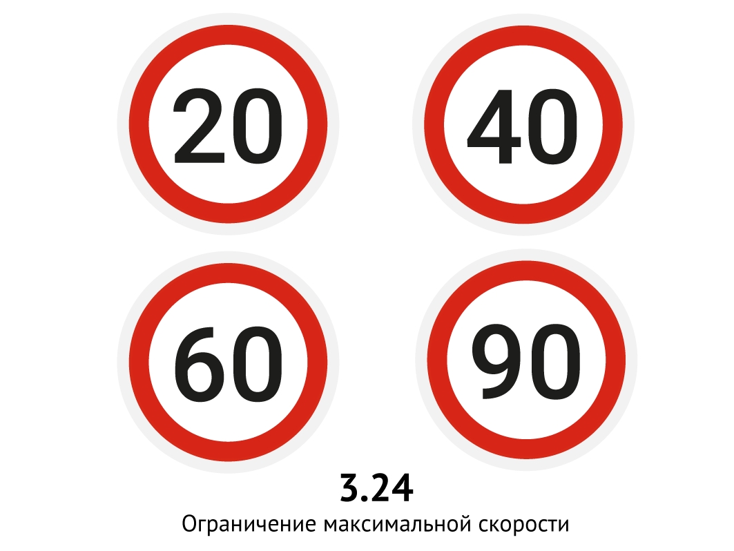  Дорожный знак «Ограничение максимальной скорости 20, 40, 60, 90» для Arduino ардуино