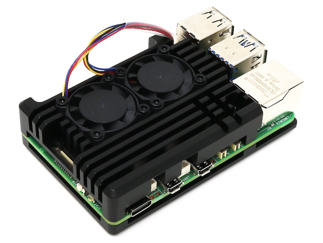 Корпус алюминиевый с двумя вентиляторами для Raspberry Pi 5 (Armor Case) для Arduino ардуино