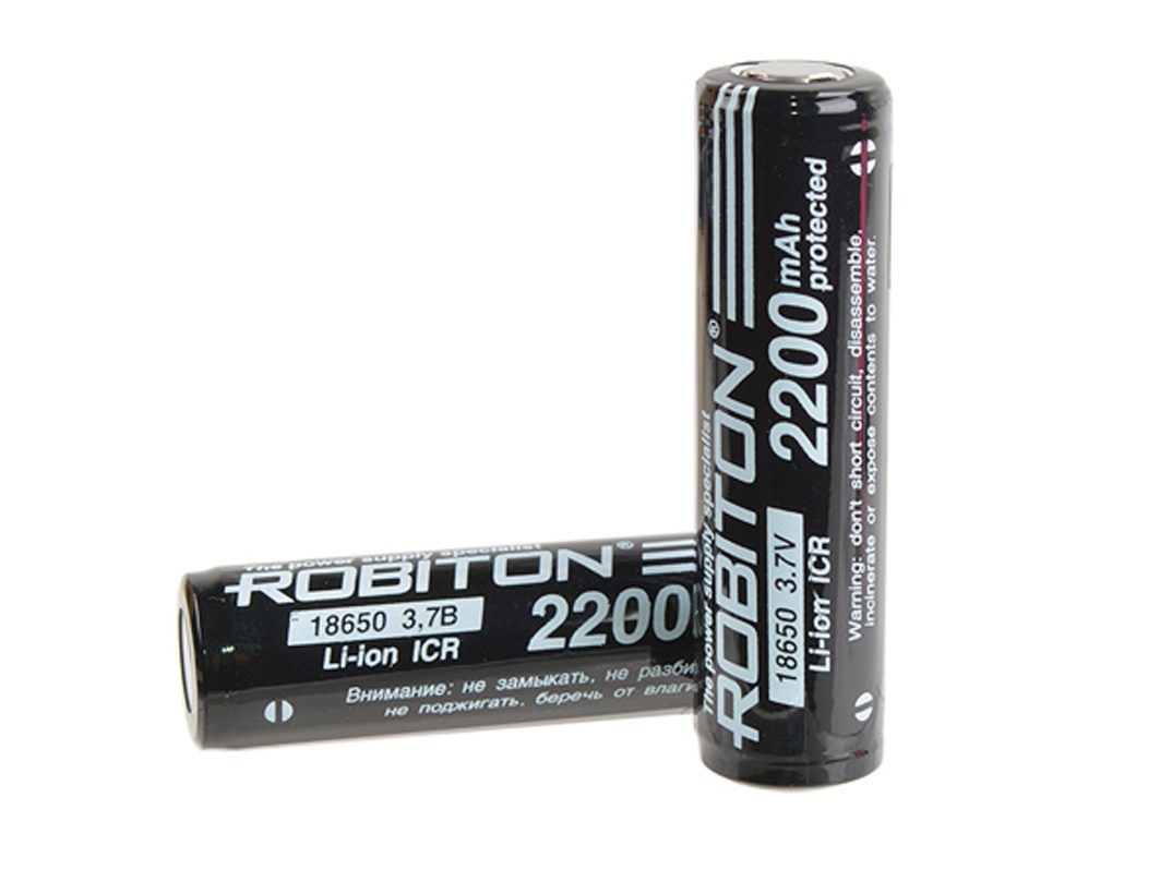  Аккумулятор 18650 Li-ion, 3.7V, 2200mah, с защитой для Arduino ардуино
