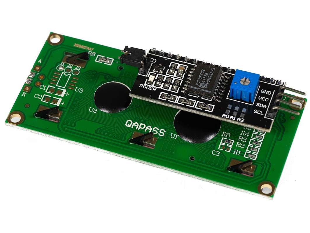  Символьный дисплей зеленая подсветка LCD1602 IIC/I2C для Arduino ардуино