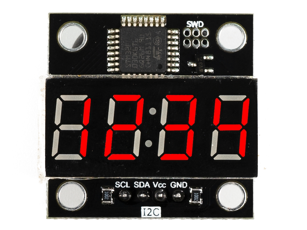  Четырехразрядный индикатор LED, красный,  FLASH-I2C (Trema-модуль) для Arduino ардуино