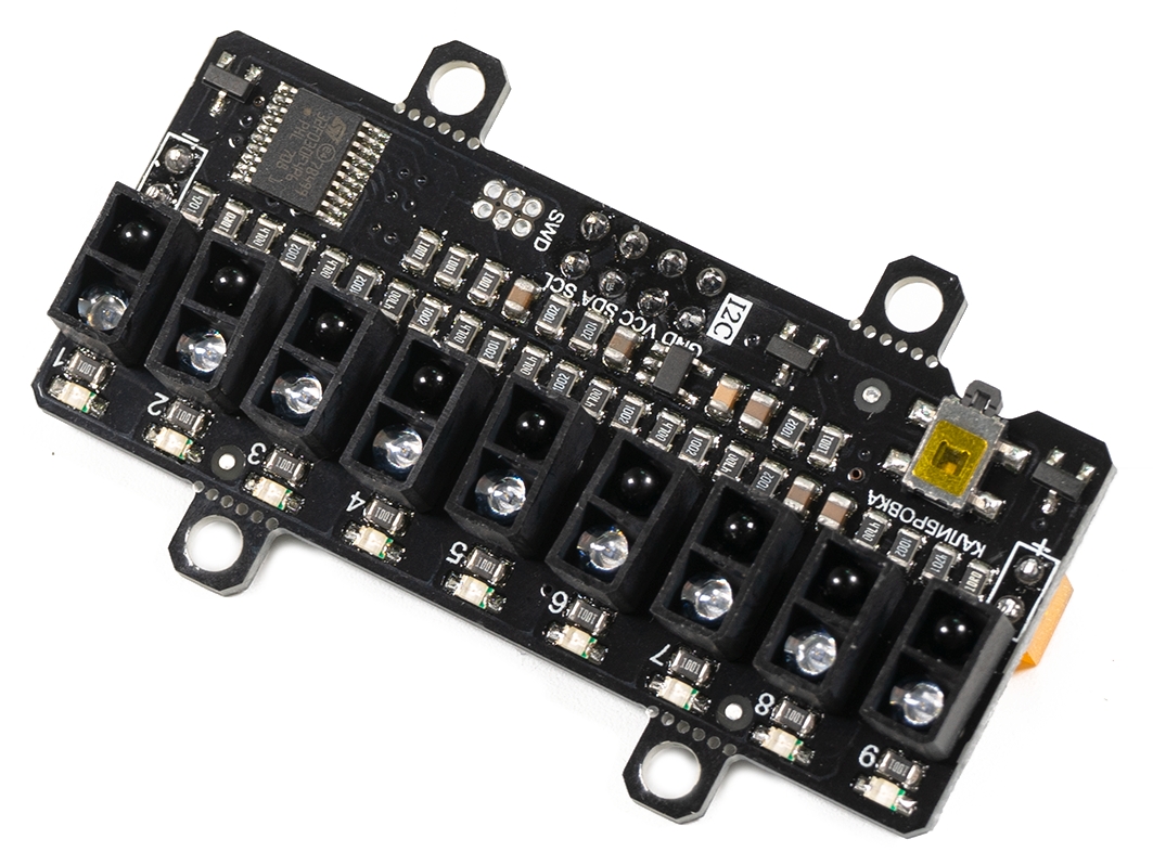  Бампер с 9 датчиками линий с шагом 7мм., FLASH-I2C для Arduino ардуино