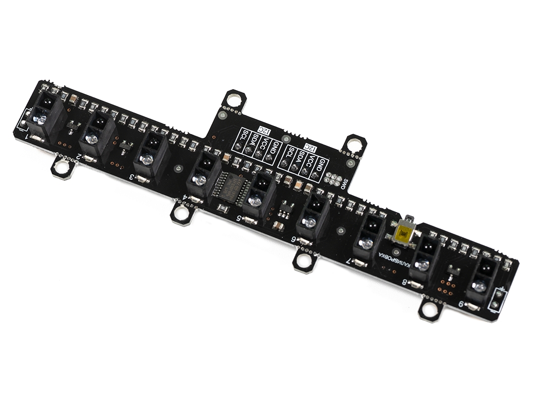 Бампер с 9 датчиками линий с шагом 14мм., FLASH-I2C для Arduino ардуино