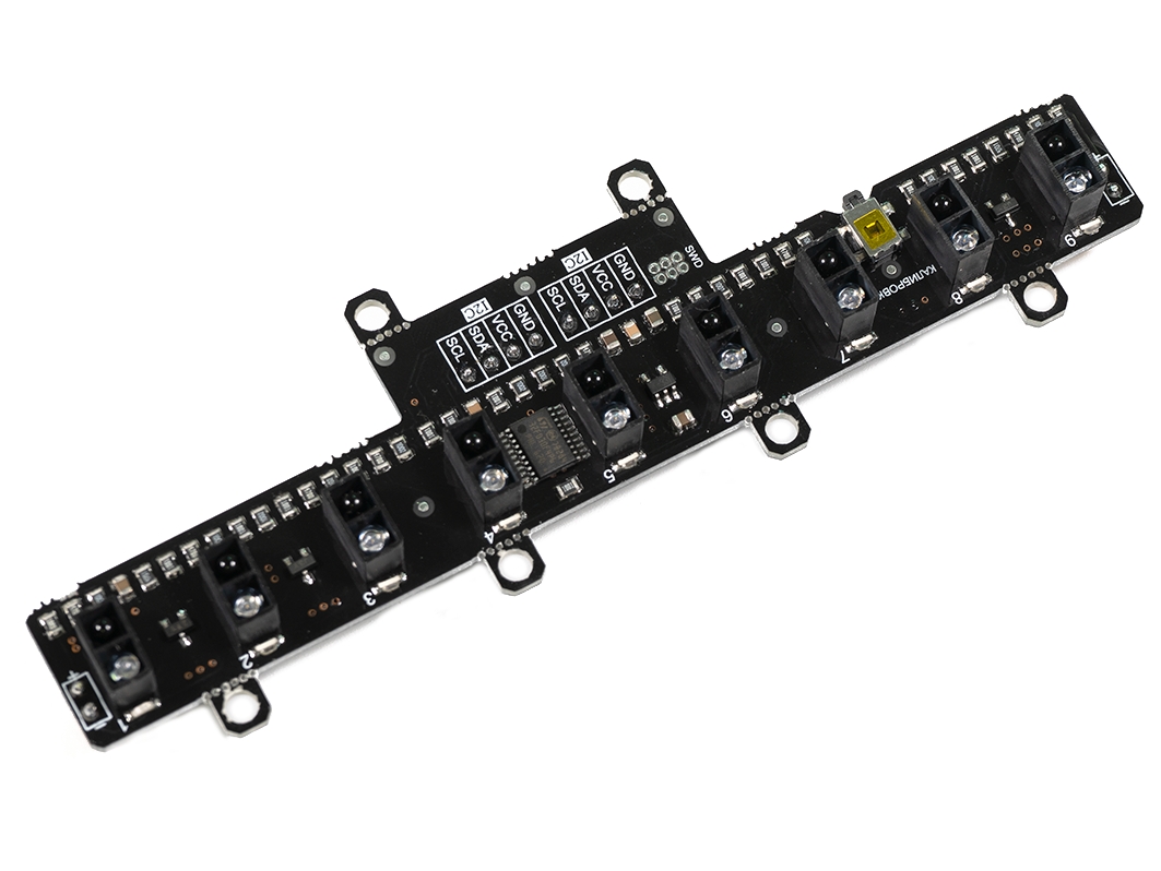  Бампер с 9 датчиками линий с шагом 14мм., FLASH-I2C для Arduino ардуино