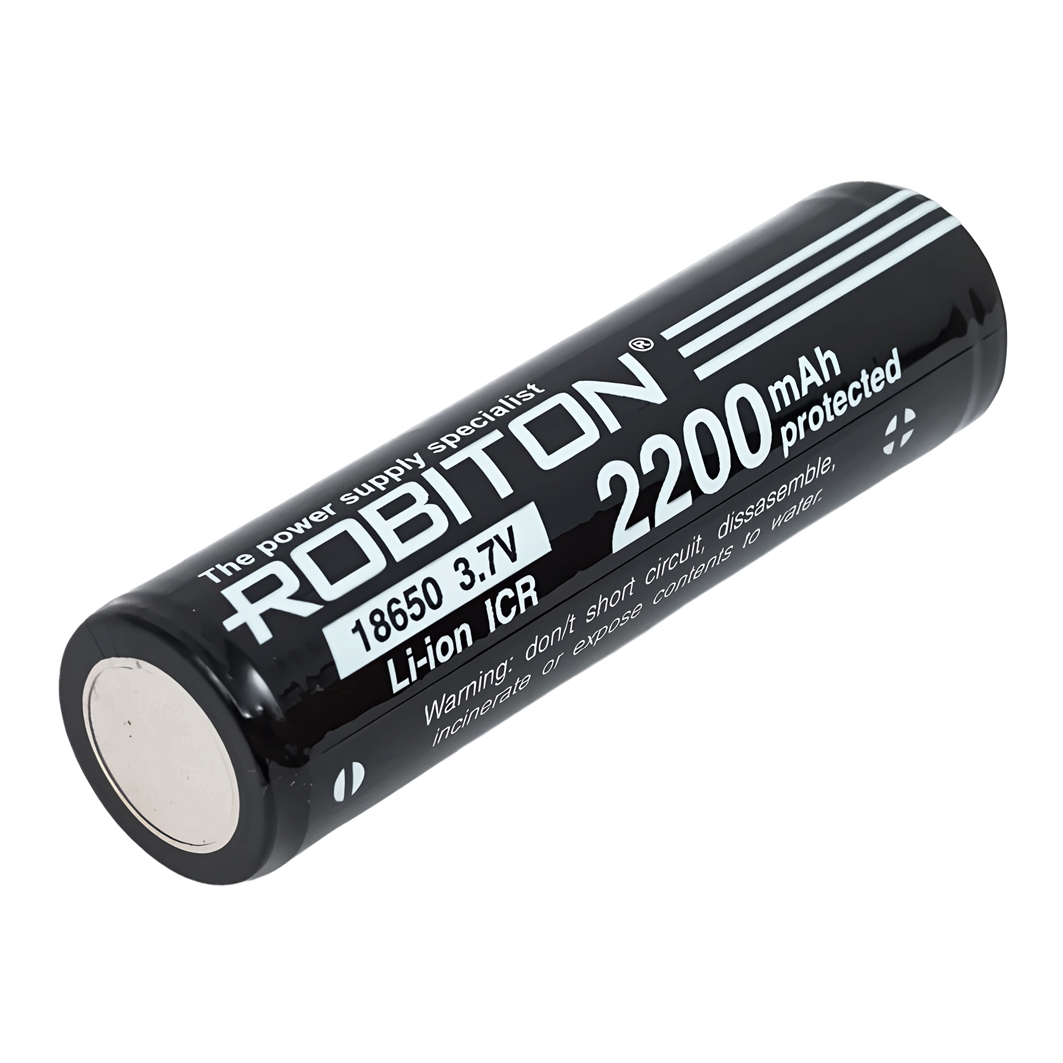  Аккумулятор Robiton 18650 Li-ion (3,7 В / 2200 м·Ач / С защитой) для Arduino ардуино
