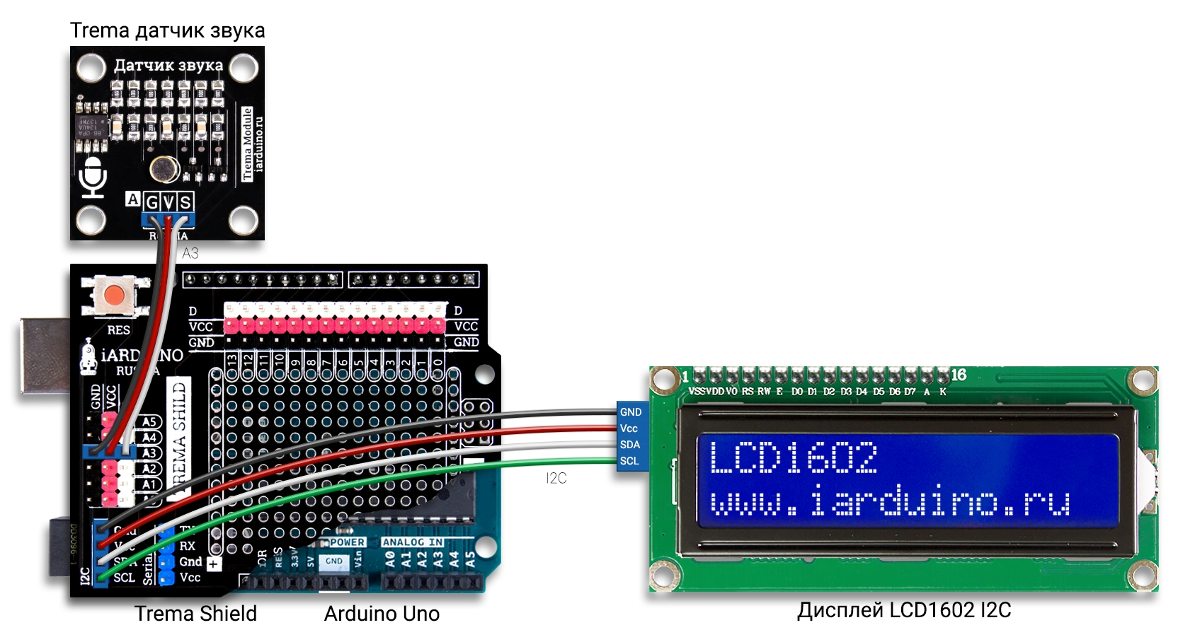 Декодер азбуки Морзе на Arduino UNO с выводом данных в LCD дисплей по шине I2C