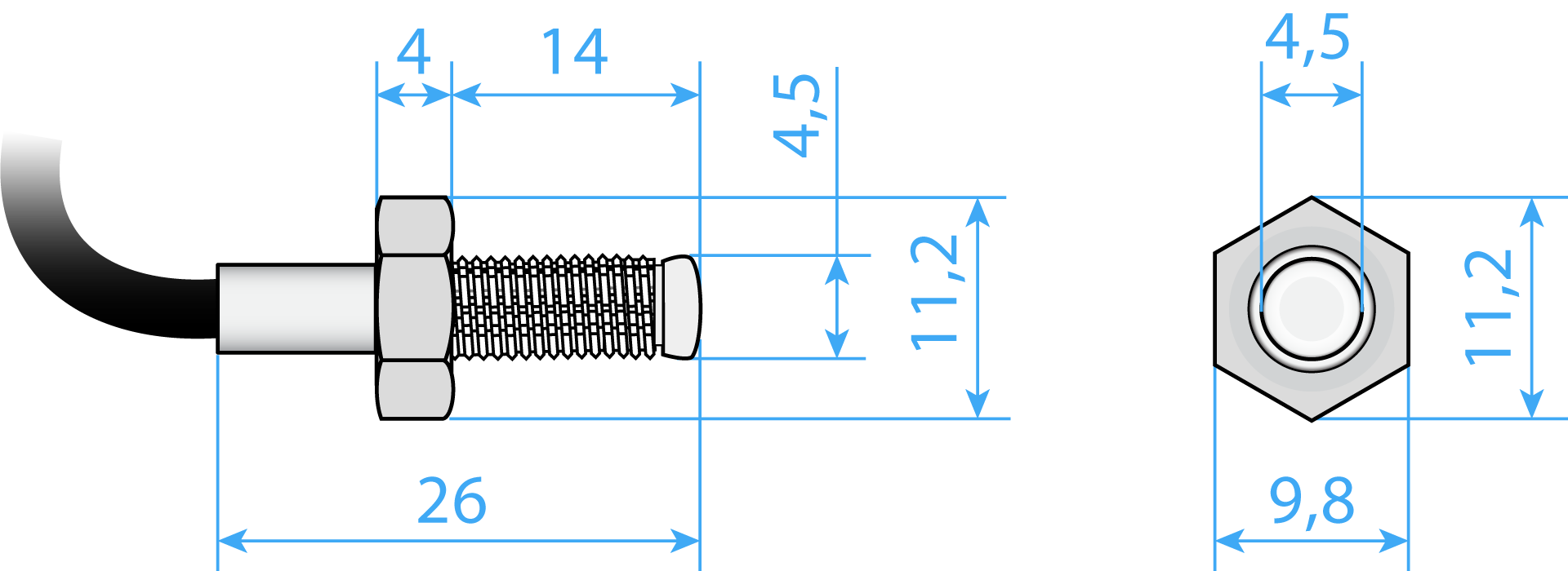 Thermocouple Type-E Dimensions