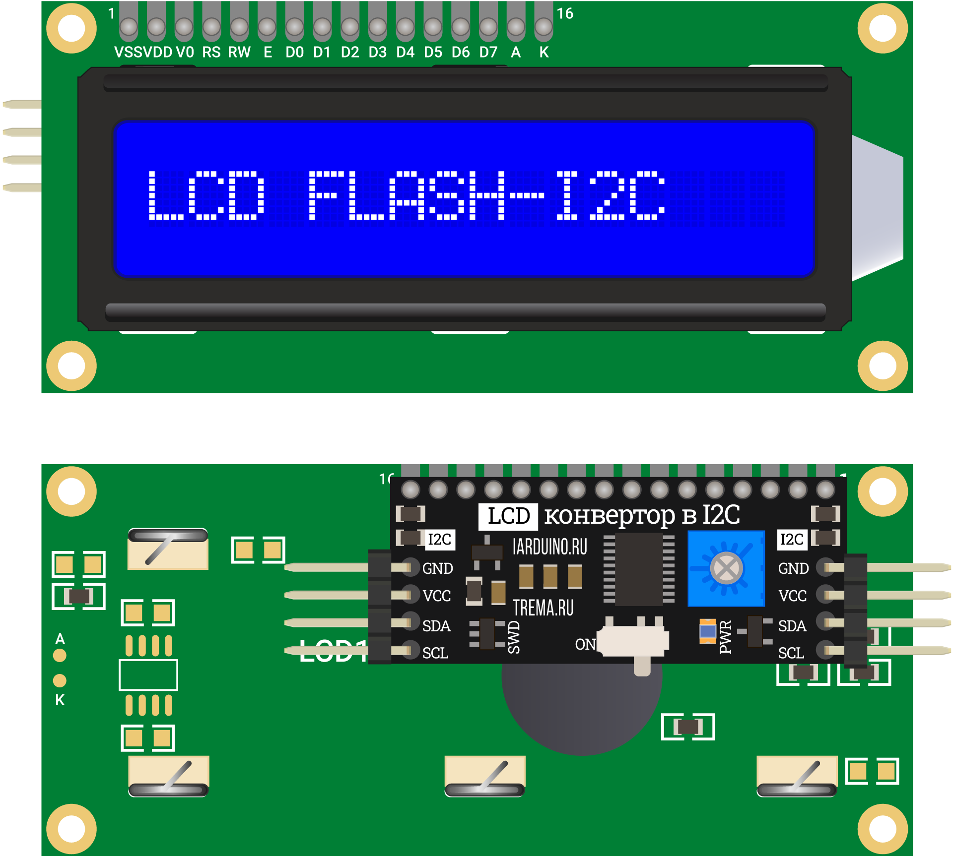 Display LCD Character 1601 I2C Info 3